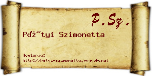 Pétyi Szimonetta névjegykártya